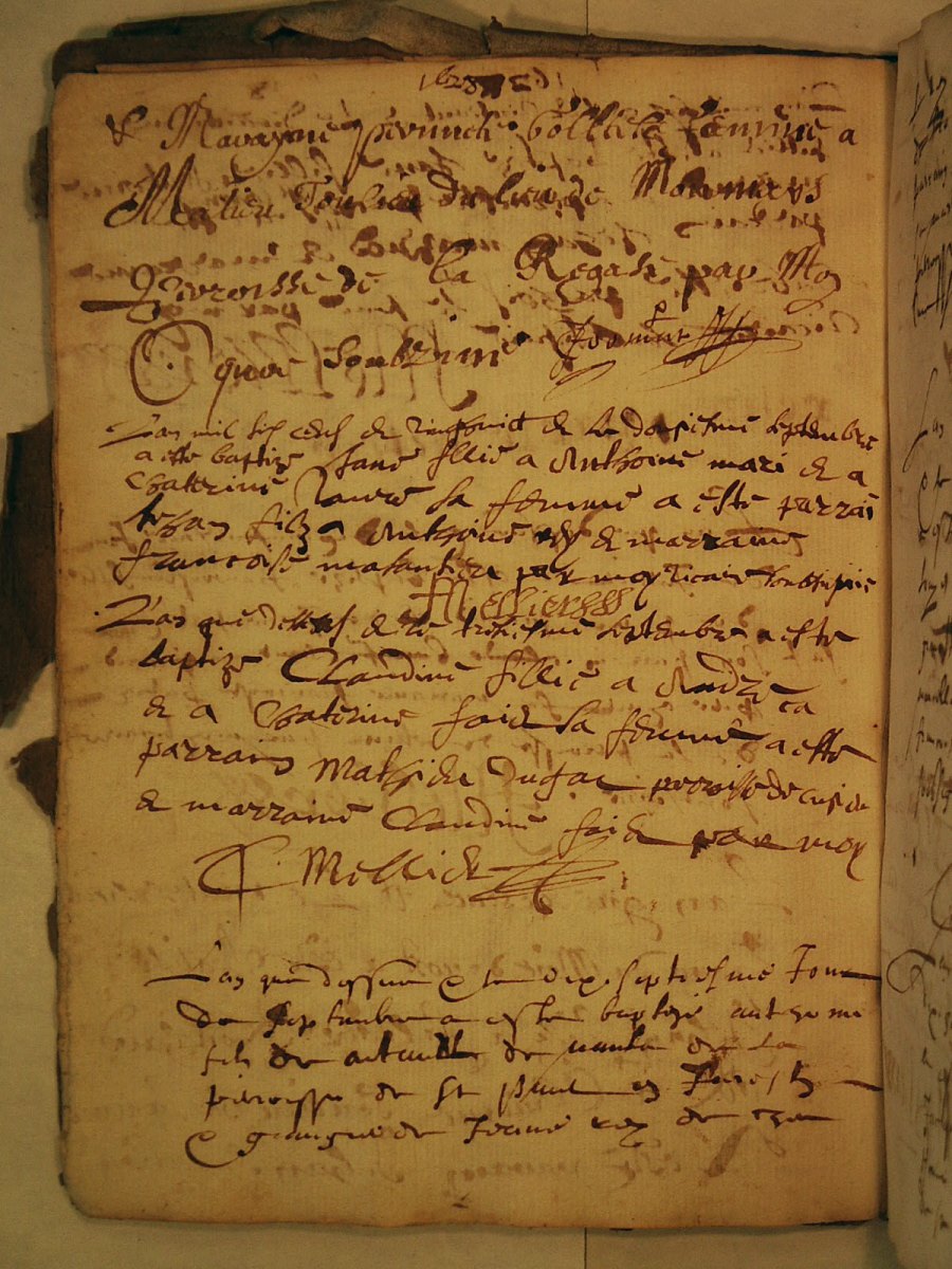 Page du registre